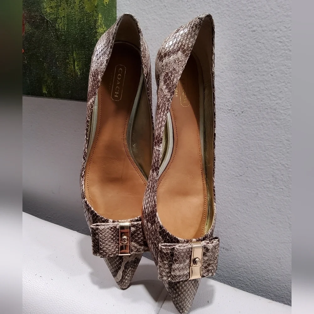Coach Mandy Python-Embossed Leather Size 7